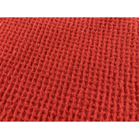 Crate & Barrel Wool Baby Blanket Brick Red Fringe Soft Waffle Portugal Kristina - Picture 7 of 13